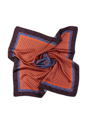 Foulard arancione 70x70cm in seta stampata MELIER