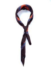 Foulard arancione 70x70cm in seta stampata MELIER