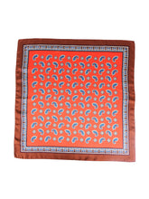 Foulard arancione 70x70cm in seta stampata FALENA