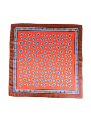 Foulard arancione 70x70cm in seta stampata FALENA