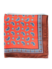 Foulard arancione 70x70cm in seta stampata FALENA