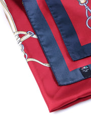 Foulard rosso 70x70cm in seta stampata REINS