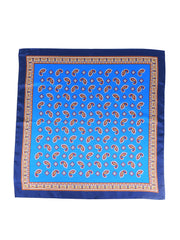 Foulard blu elettrico 70x70cm in seta stampata FALENA