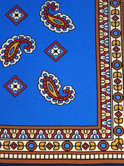 Foulard blu elettrico 70x70cm in seta stampata FALENA