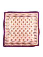 Burgundy scarf 70x70cm in LADY BUGS printed silk