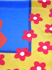 Foulard giallo 70x70cm in seta crespo stampata LADY