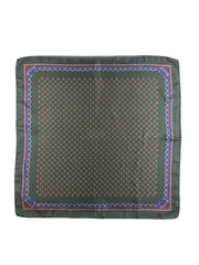 Foulard verde 70x70cm in seta stampata PIOGGIA