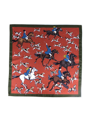 Foulard ruggine 70x70cm in seta stampata HORSES