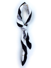 Foulard bianco 70x70cm in seta stampata REINS