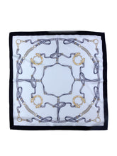 Foulard bianco 70x70cm in seta stampata REINS