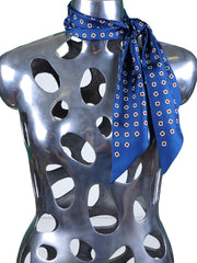 Foulard twilly blu in seta stampata DIANA