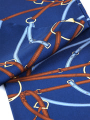 Twilly blu in seta stampata REINS