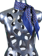 CAREN blue twilly printed silk scarf
