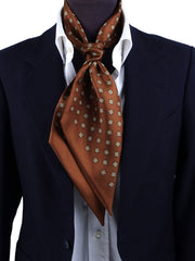 Brown twilly scarf in printed silk DIANA