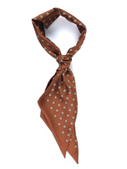 Brown twilly scarf in printed silk DIANA