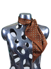 Brown twilly scarf in printed silk DIANA