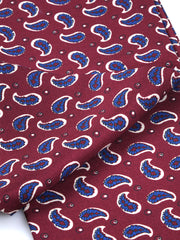 Foulard twilly bordeaux in seta stampata inglese FRANGY