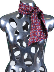 Foulard twilly bordeaux in seta stampata inglese FRANGY