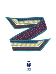 Foulard twilly doppia faccia verde in seta stampata DOTTIE