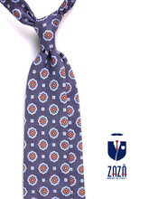 Cravatta 3 pieghe FREY seta\cotone blu scuro
