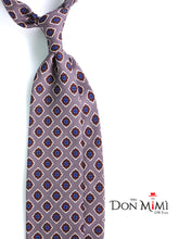 Cravatta beige 3 Pieghe GASTONE in lana challis stampata inglese