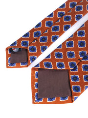 Cravatta cammello 3 Pieghe GASTONE in lana challis stampata inglese