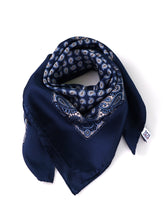 Foulard GLAZE blu in seta stampata