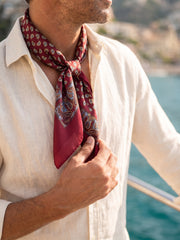 Foulard GLAZE rosso in seta stampata