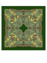 Foulard verde 90x90cm in seta stampata LADY BUGS