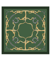 Green scarf 90x90cm in REINS printed silk