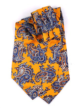 Ascot doppia punta giallo in seta inglese stampata GREVION