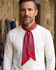 Twilly rosso in seta twill Caren
