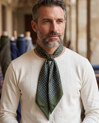 Twilly verde in seta twill Caren