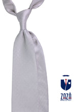 Cravatta 3 pieghe HAPPY in seta jacquard grigio chiaro