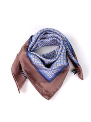Foulard IMA celeste in seta stampata