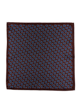 Fazzoletto da taschino marrone XL in seta stampata JEAN