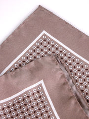 Fazzoletto da taschino beige in seta stampata KAREN