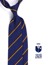 Cravatta 3 pieghe KENT in seta jacquard Blu