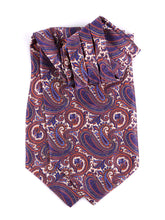 Ascot doppia punta bianco\arancione in seta raso stampata KHONSU