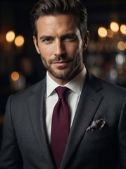 KIKKY 3-Fold Burgundy Wool/Silk Tie