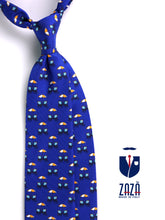 Cravatta 3 pieghe LAMPO seta twill blu elettrico