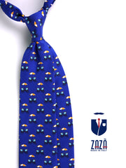 Cravatta 3 pieghe LAMPO seta twill blu elettrico