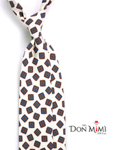 Cravatta 3 pieghe LEMBO seta madder bianco