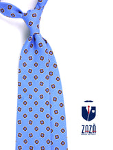 Cravatta 3 pieghe sfoderata LEX seta\lino celeste