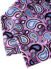 Ascot doppia punta lilla in seta raso stampata LILLY