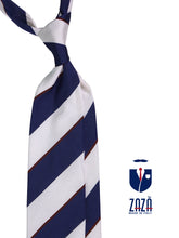 Cravatta 3 pieghe LOVE in seta jacquard blu