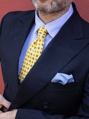 Cravatta gialla 7 pieghe LUDICA in seta lusso stampata inglese