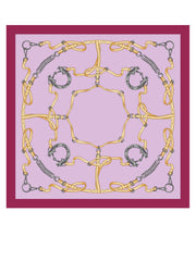 Foulard lilla 90x90cm in seta stampata REINS