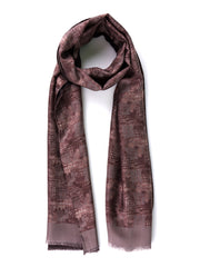 Sciarpa doppiata in seta\lana stampata MANILA beige