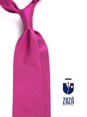 Cravatta 3 pieghe MARIPA in seta tessuta fucsia
